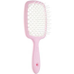 Массажная расчёска для волос розовая с белыми зубчиками JANEKE SUPERBRUSH PINK AND WHITE