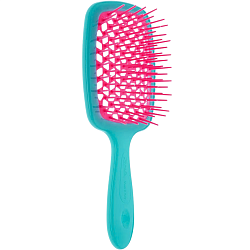Массажная расчёска для волос бирюзовая с розовыми зубчиками JANEKE SUPERBRUSH TURQUOISE AND PINK