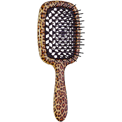 Массажная расчёска для волос леопардовая чёрная JANEKE SUPERBRUSH LEOPARD BLACK