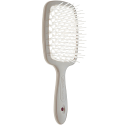 Массажная расчёска для волос серая с белыми зубчиками JANEKE SUPERBRUSH GREY AND WHITE