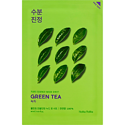 Успокаивающая тканевая маска для лица с зелёным чаем PURE ESSENCE MASK SHEET GREEN TEA