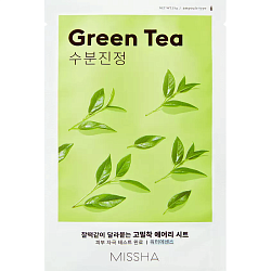 Успокаивающая тканевая маска для лица с зелёным чаем AIRY FIT SHEET MASK GREEN TEA
